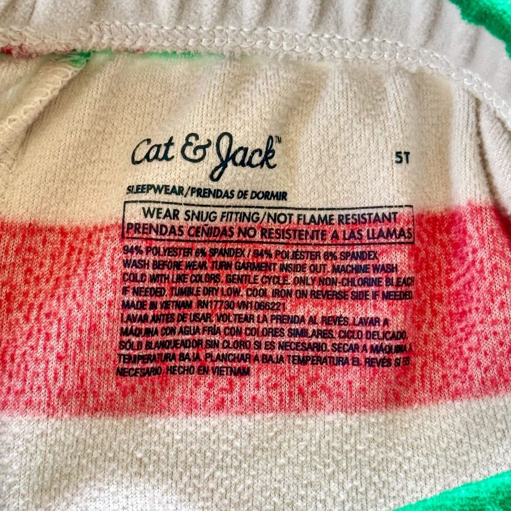 4/$10 - Cat & Jack Christmas Stripped Fleece Pajamas Set - Picture 8 of 9